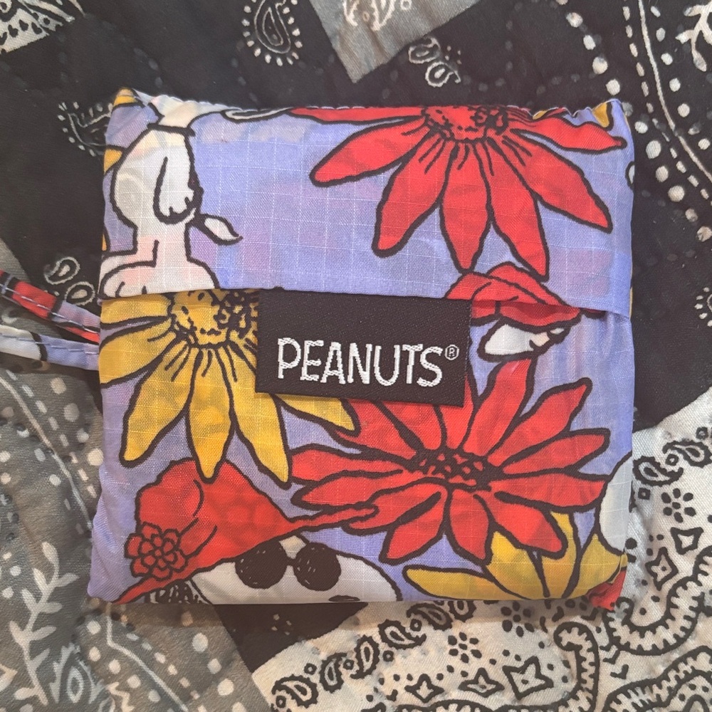 Peanuts Floral Foldable Tote baggu baby